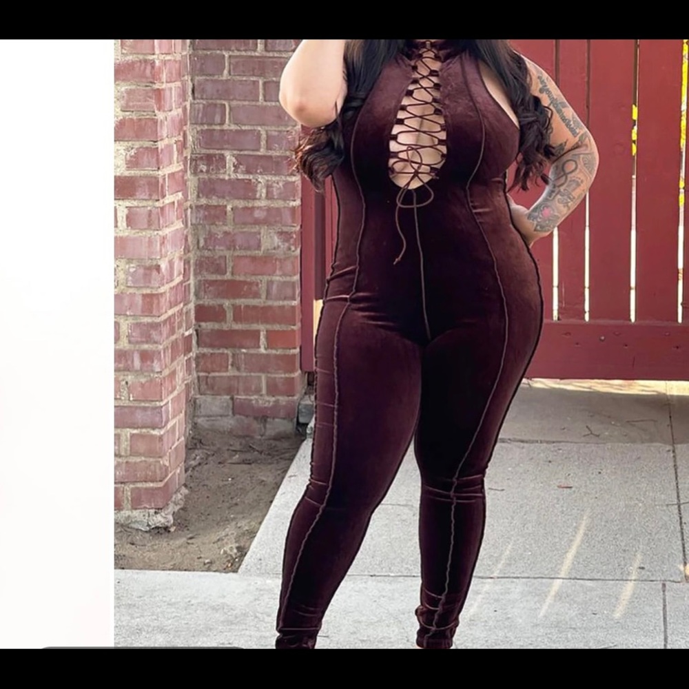 Velvet bandage Fashion Nova Jumpsuit.